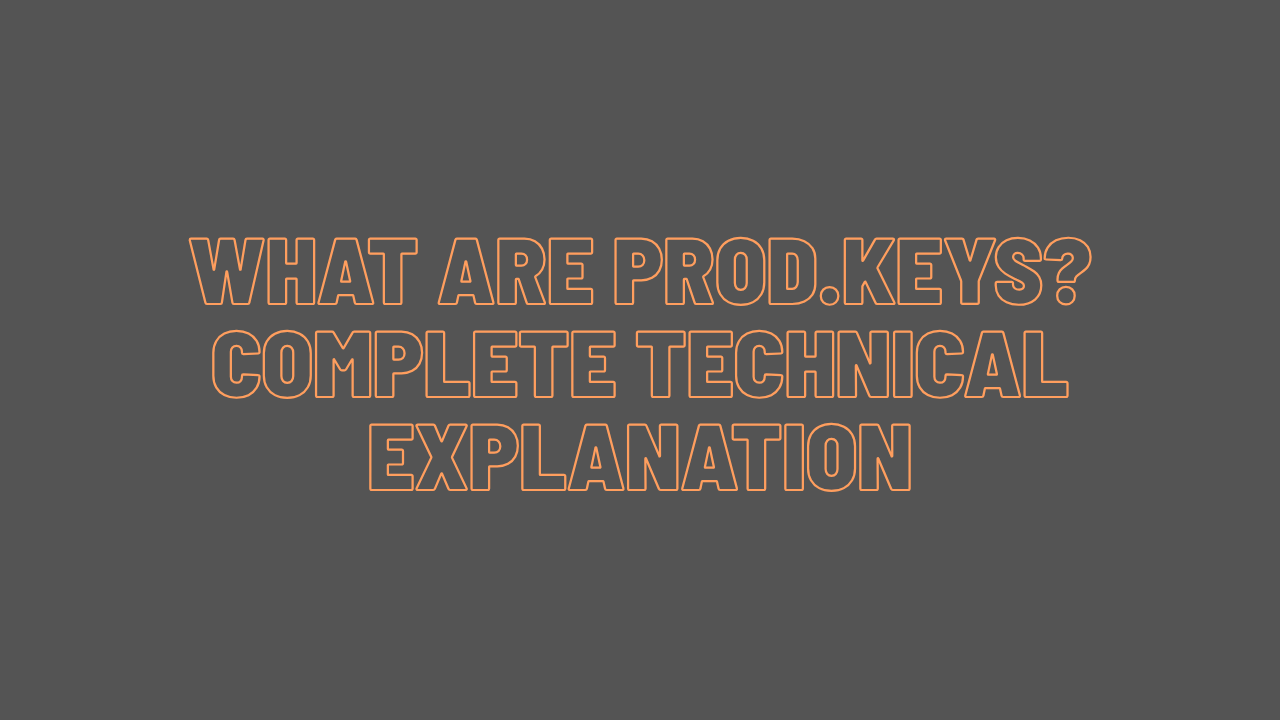 What are prod keys